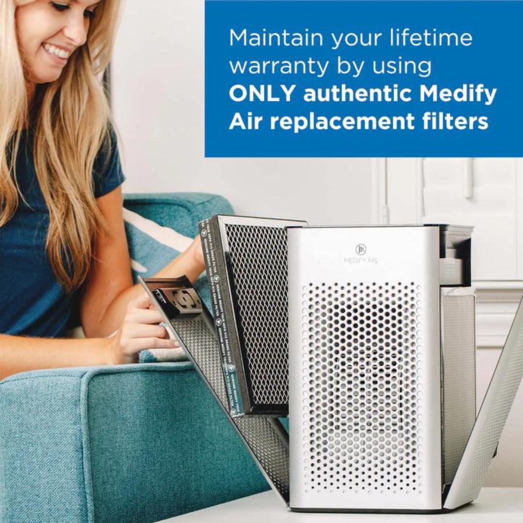 Medify MA-25 Air Purifier with True HEPA H13 Filter | 1300ft² per Hour for Smoke, Odors, Pollen, Pets, allergens | 99.9% Removal to 0.1 Microns | Genuine True H13 HEPA Filter